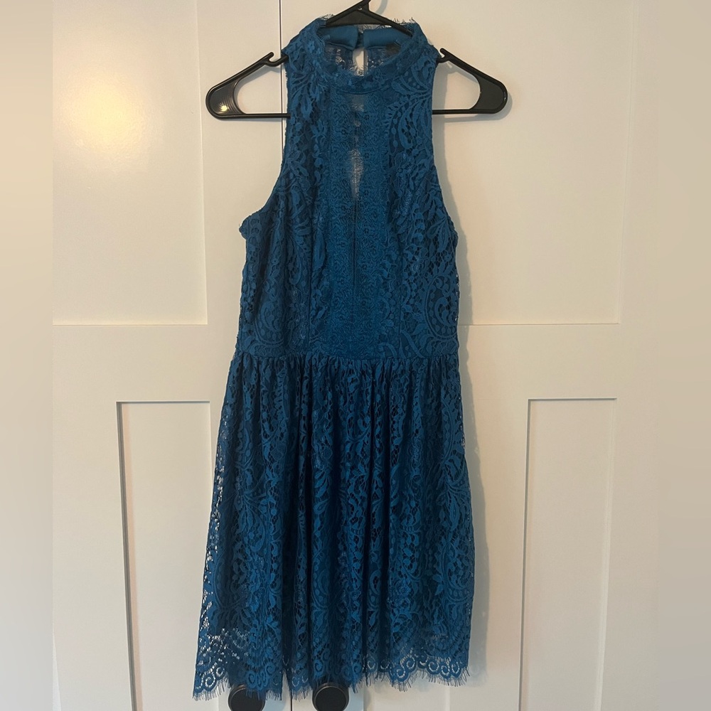 Teal Lace Cocktail Dress